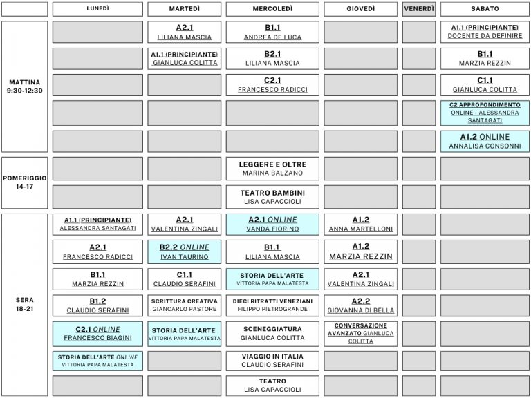 Calendario corsi 2024-2025 it