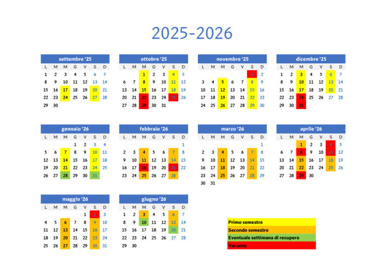 calendario Istituto ragazzə