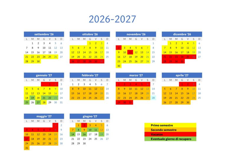 Calendario 2026 2027