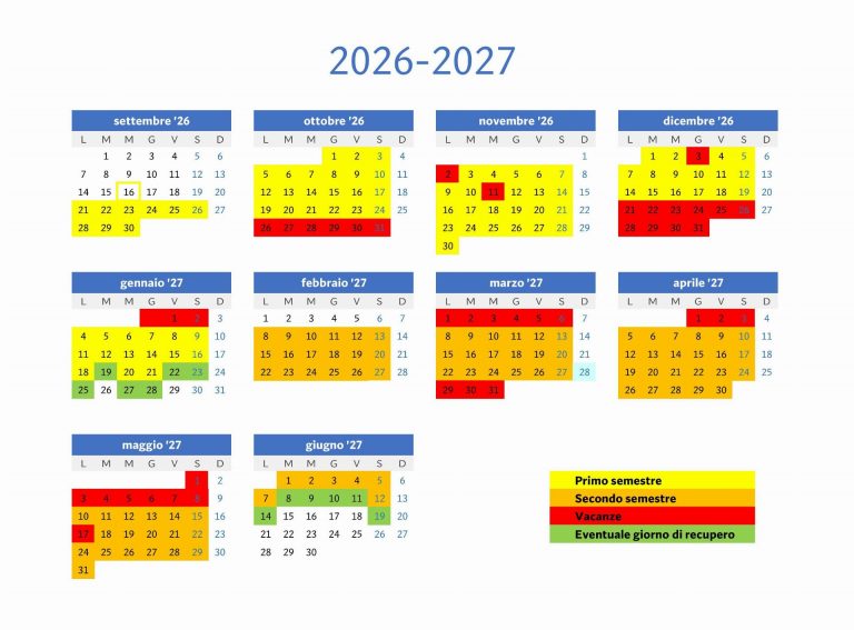 Calendario 26 27